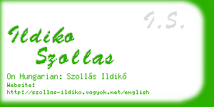 ildiko szollas business card